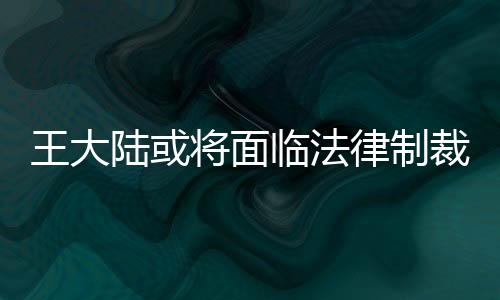 王大陆或将面临法律制裁，详细解读事件背景与影响