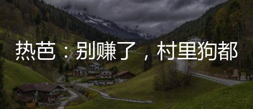 热芭：别赚了，村里狗都成首富了