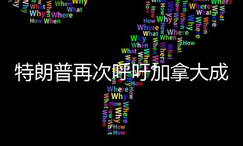特朗普再次呼吁加拿大成为美国一个州，北美一体化的新思考？