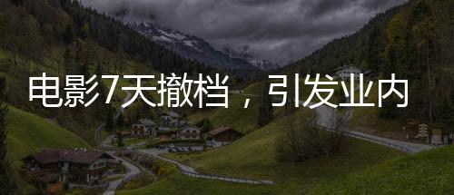 电影7天撤档，引发业内热议