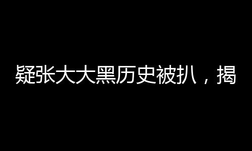 疑张大大黑历史被扒，揭秘公众人物的过去与现在