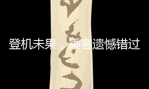 登机未果，乘客遗憾错过航班起飞——探寻航空领域的现实问题与挑战