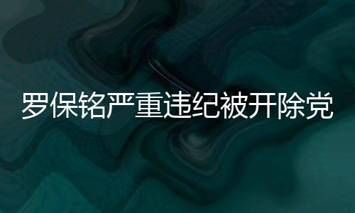 罗保铭严重违纪被开除党籍，案例警示与前路展望