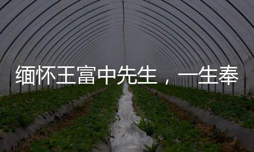 缅怀王富中先生，一生奉献，永垂不朽