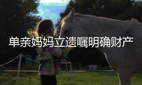 单亲妈妈立遗嘱明确财产只给女儿，坚定母爱背后的深层思考