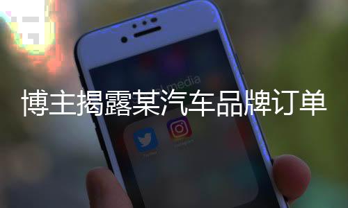 博主揭露某汽车品牌订单大规模造假引发行业震动