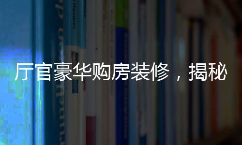 厅官豪华购房装修，揭秘850万背后的故事