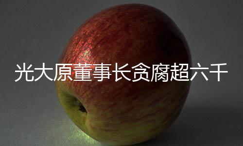 光大原董事长贪腐超六千万元获刑十五年