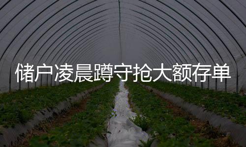 储户凌晨蹲守抢大额存单，银行门前的守候与期待