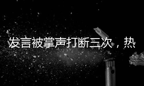 发言被掌声打断三次，热点事件的深度剖析