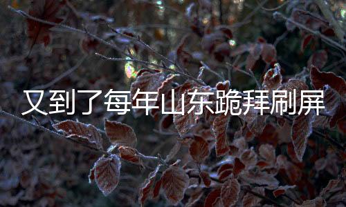 又到了每年山东跪拜刷屏的日子