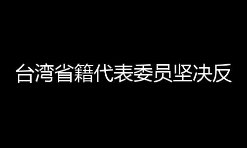 台湾省籍代表委员坚决反分裂反干涉，捍卫国家统一与和平稳定的坚定立场