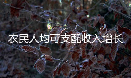 农民人均可支配收入增长稳健，去年收入达23119元