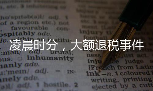 凌晨时分，大额退税事件引关注，一人成功退税5万多