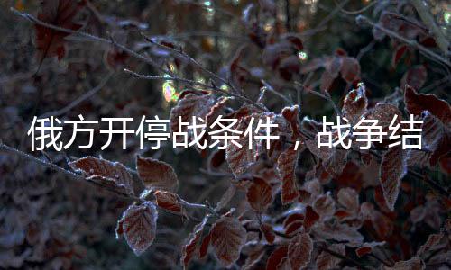 俄方开停战条件，战争结束的希望之光正在亮起