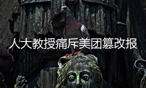 人大教授痛斥美团篡改报告事件，维护真实透明刻不容缓