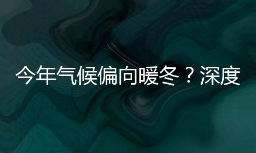 今年气候偏向暖冬？深度解析天气趋势及其影响