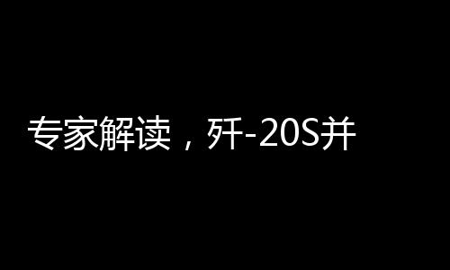 专家解读，歼-20S并非仅简单增加一个座位——深度解析其技术与战略意义