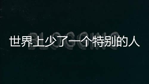 世界上少了一个特别的人