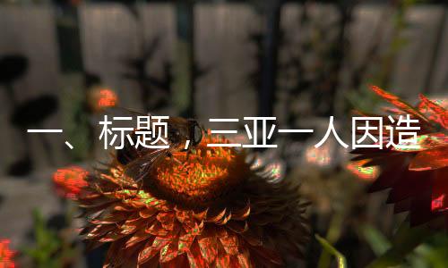 一、标题，三亚一人因造谣空城现象被处罚，严厉打击网络虚假信息扩散