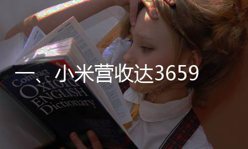 一、小米营收达3659.1亿元，再创佳绩