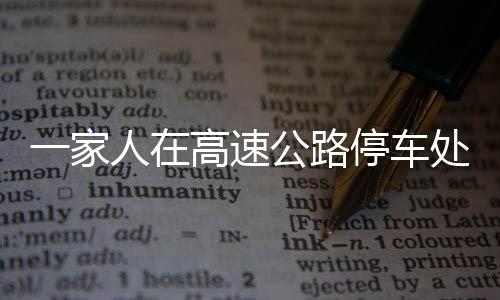 一家人在高速公路停车处后备箱里的温馨美食时光