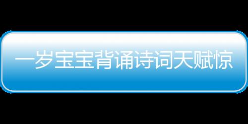 一岁宝宝背诵诗词天赋惊人，网友纷纷点赞直呼可爱