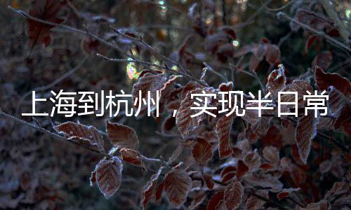 上海到杭州，实现半日常往返只需十五分钟畅想之旅