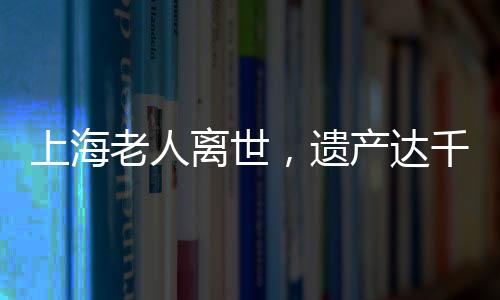 上海老人离世，遗产达千万，无人继承，背后的故事与法律的探索