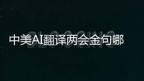 中美AI翻译两会金句哪家强，深度对比与前瞻观察