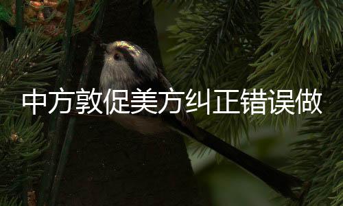 中方敦促美方纠正错误做法，重塑双边关系的关键时刻
