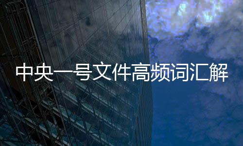 中央一号文件高频词汇解读