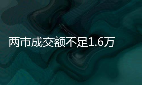 两市成交额不足1.6万亿背后的观察与挑战