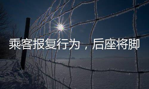 乘客报复行为，后座将脚放到对方面前——公共场合的文明素养挑战