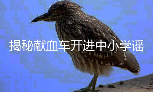 揭秘献血车开进中小学谣言的背后