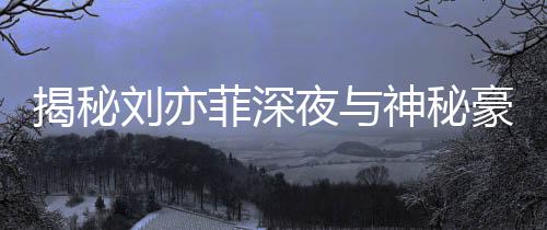 揭秘刘亦菲深夜与神秘豪车司机聚餐的背后故事