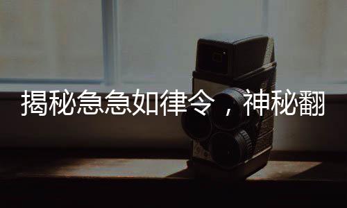 揭秘急急如律令，神秘翻译曝光，真相令人意想不到