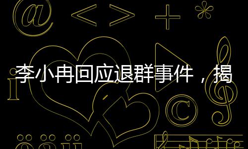 李小冉回应退群事件，揭秘背后的真相与争议焦点