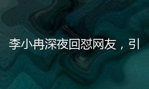 李小冉深夜回怼网友，引发热议