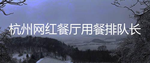 杭州网红餐厅用餐排队长达九小时，热门美食体验引热议