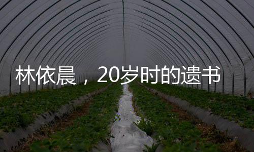 林依晨，20岁时的遗书与思考人生