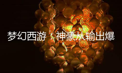 梦幻西游：神豪从输出爆炸开始