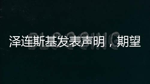 泽连斯基发表声明，期望今年结束俄乌冲突