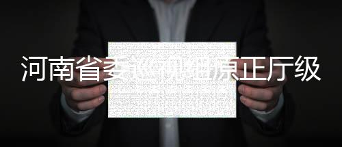 河南省委巡视组原正厅级巡视专员张光明接受审查调查