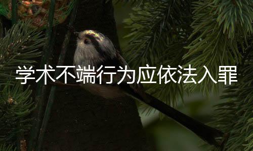 学术不端行为应依法入罪，重塑学术诚信的紧迫议题