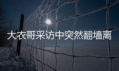 大衣哥采访中突然翻墙离场，意外的现场反应与深度解读