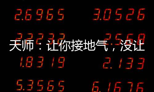 天师：让你接地气，没让你接地府