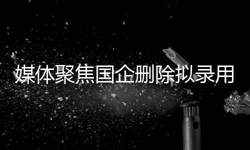 媒体聚焦国企删除拟录用名单，疑点背后的故事与期待解密的过程