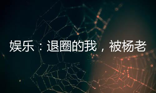 娱乐：退圈的我，被杨老板曝光了