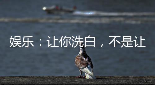 娱乐：让你洗白，不是让你炫家底